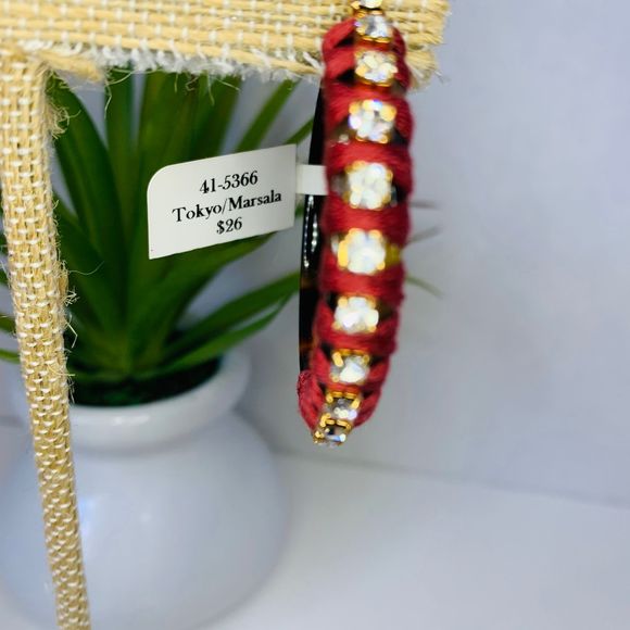 LISA AUGUST Vegan Tortoise Crystal Hoops - Picture 3 of 5